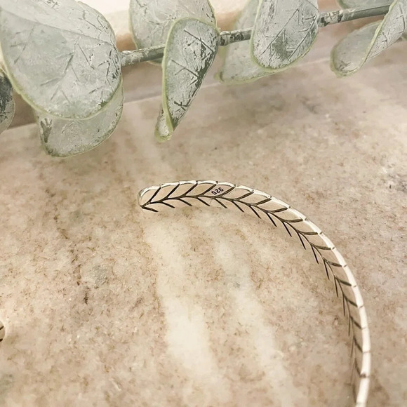 925 Sterling Silver Cuff Bracelet Silver Bangle Open Cuff Bracelet - Picture 5 of 6